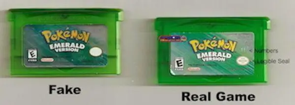 pokemon emerald real vs fake