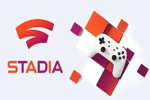 Google Stadia logo and controller – cloud gaming platform by Google