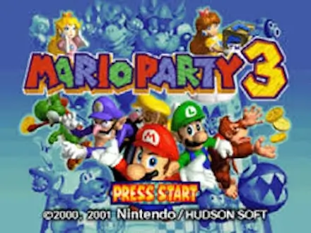 Mario Party 3 intro screen on Nintendo 64 – iconic party board game