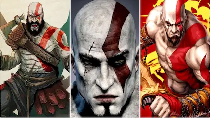 Kratos from God of War standing with Blades of Chaos, symbolizing rage and redemption in Greek mythology