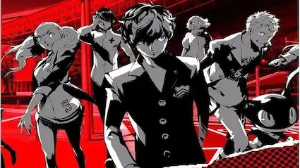 Main characters from Persona making moral choices during school life and dungeon exploration, showing why Persona is so good at blending gameplay with ethical storytelling