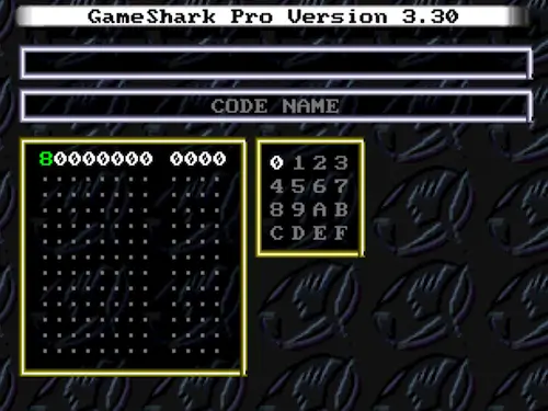 GameShark Pro v3.3 code entry screen for Nintendo 64