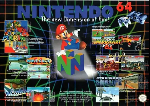 Original Nintendo 64 Release Advertisement – Holiday 1996